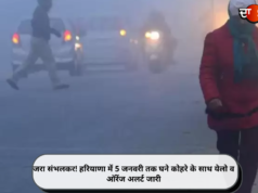 जरा संभलकर! हरियाणा में 5 जनवरी तक घने कोहरे के साथ येलो व ऑरेंज अलर्ट जारी