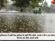 हरियाणा में कहीं तेज बारिश तो कहीं गिरे ओले, अगले 3 दिन तक मौसम विभाग का येलो अलर्ट जारी