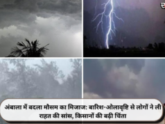 अंबाला में बदला मौसम का मिजाज: बारिश-ओलावृष्टि से लोगों ने ली राहत की सांस, किसानों की बढ़ी चिंता