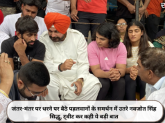 जंतर-मंतर पर धरने पर बैठे पहलवानों के समर्थन में उतरे नवजोत सिंह सिद्धू, ट्वीट कर कही ये बड़ी बात