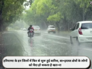 हरियाणा के इन जिलों में फिर से शुरू हुई बारिश, बा+ढ़ग्रस्त क्षेत्रों के लोगों को पैदा हो सकता है खत#रा