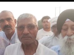 अपनी मांगों को लेकर धरने पर बैठे किसानों और ग्रामीणों ने ग्रीन हाईवे के काम को जबरन रुकवाया