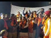 अयोध्या में पहुंचने वाले श्रद्धालुओं के लिए भंडारा लगाने के लिए कैथल से शुरू की गई यात्रा