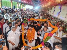 BJP युवा नेता भारत भूषण ने शक्ति प्रदर्शन कर चुनाव लड़ने के लिए ठोकी ताल