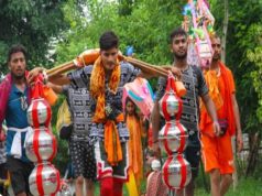 सावन मास की शिवरात्रि से एक दिन पूर्व कावड़िए पहुंचे अपनी मंजिल..गंगाजल से किया जलाभिषेक