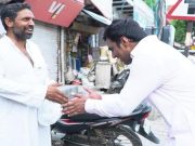 कांग्रेस प्रत्याशी कुलदीप गुर्जर ने सोहना शहर में घर घर जाकर किया चुनाव प्रचार