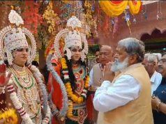 अनिल विज जीत के बाद श्री सनातम धर्म मंदिर सभा द्वारा आयोजित श्रीराम बारात कार्यक्रम में पहुंचे
