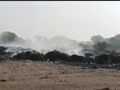 आ.ग जलाने के प्रतिबंध के बावजूद नगर परिषद कर्मचारियों ने जलाया डंपिंग यार्ड में कूड़ा