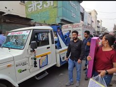 गुरुद्वारा रोड़ पर फैले अतिक्रमण पर चला पीला पंजा. दुकानदारों को दी चेतावनी