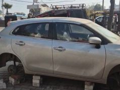 गोहाना में दुकान के बाहर खड़ी गाड़ी के टायरों को चोरों ने बनाया निशाना