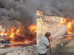 कालूपुर औद्योगिक क्षेत्र में भीषण अग्निकांड, लकड़ी गोदाम और पेंट फैक्टरी आग की चपेट में