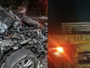 फरीदाबाद में सड़क किनारे खड़े ट्राले से कार की टक्कर, तीन युवक गंभीर घायल