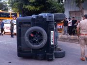 गुरुग्राम में तेज रफ्तार थार ने कार को मारी टक्कर : चार घायल, नशे में धुत युवक हिरासत में