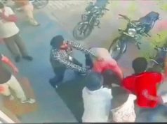 साढौरा में युवक की सरेआम पिटाई:लात-घूंसों के बाद बैट से किया हमला, CCTV वायरल