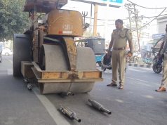 कैथल में पुलिस ने बुलडोजर से कुचलकर नष्ट किए सैकड़ों मॉडिफाइड साइलेंसर
